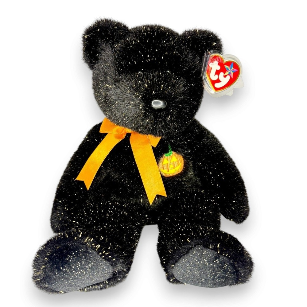 Haunt the Bear | Pumpkin Patch Bear | Mint Heart Tag TY Beanie Buddy
